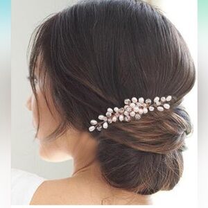 Brishow Rose Gold,Crystal, & Pearl Bridal Hair Comb | NWOT